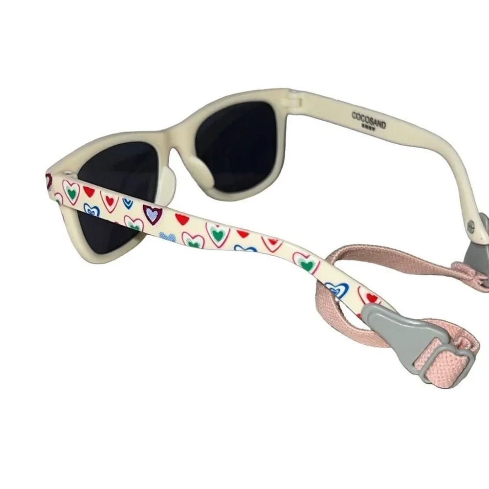 Cocosand Toddler Baby Kids Straped Heart Design Retro Aviator Sunglasses